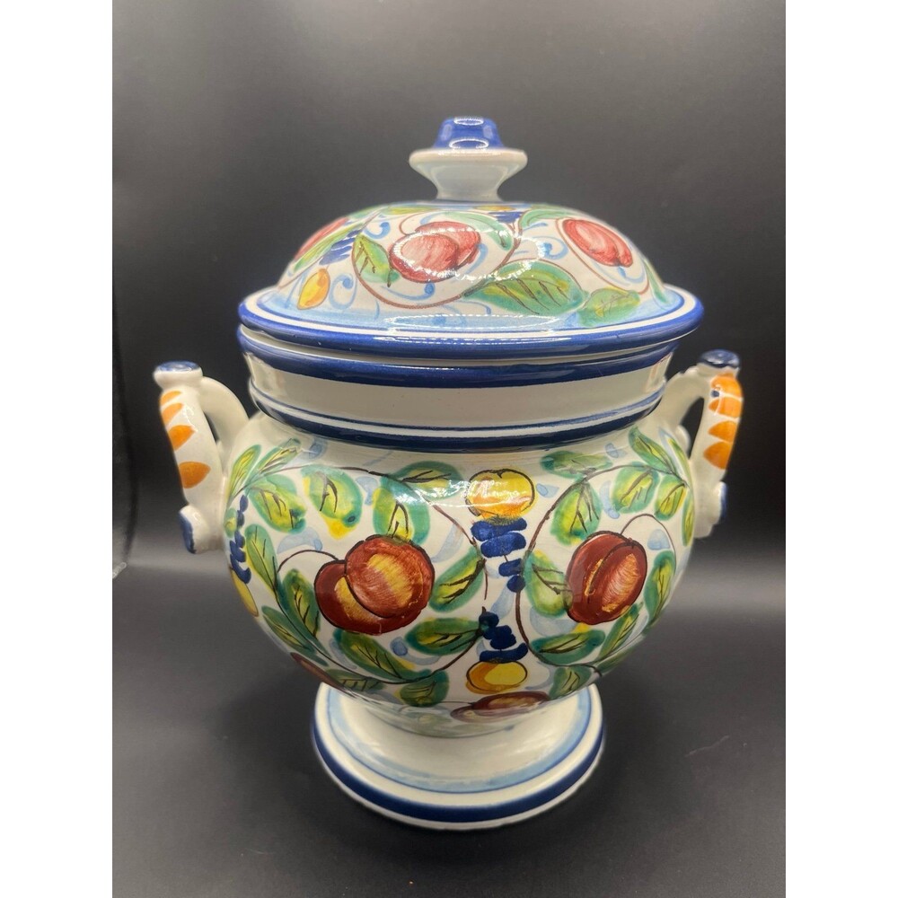 Hand painted Cookie Jar made in Italy